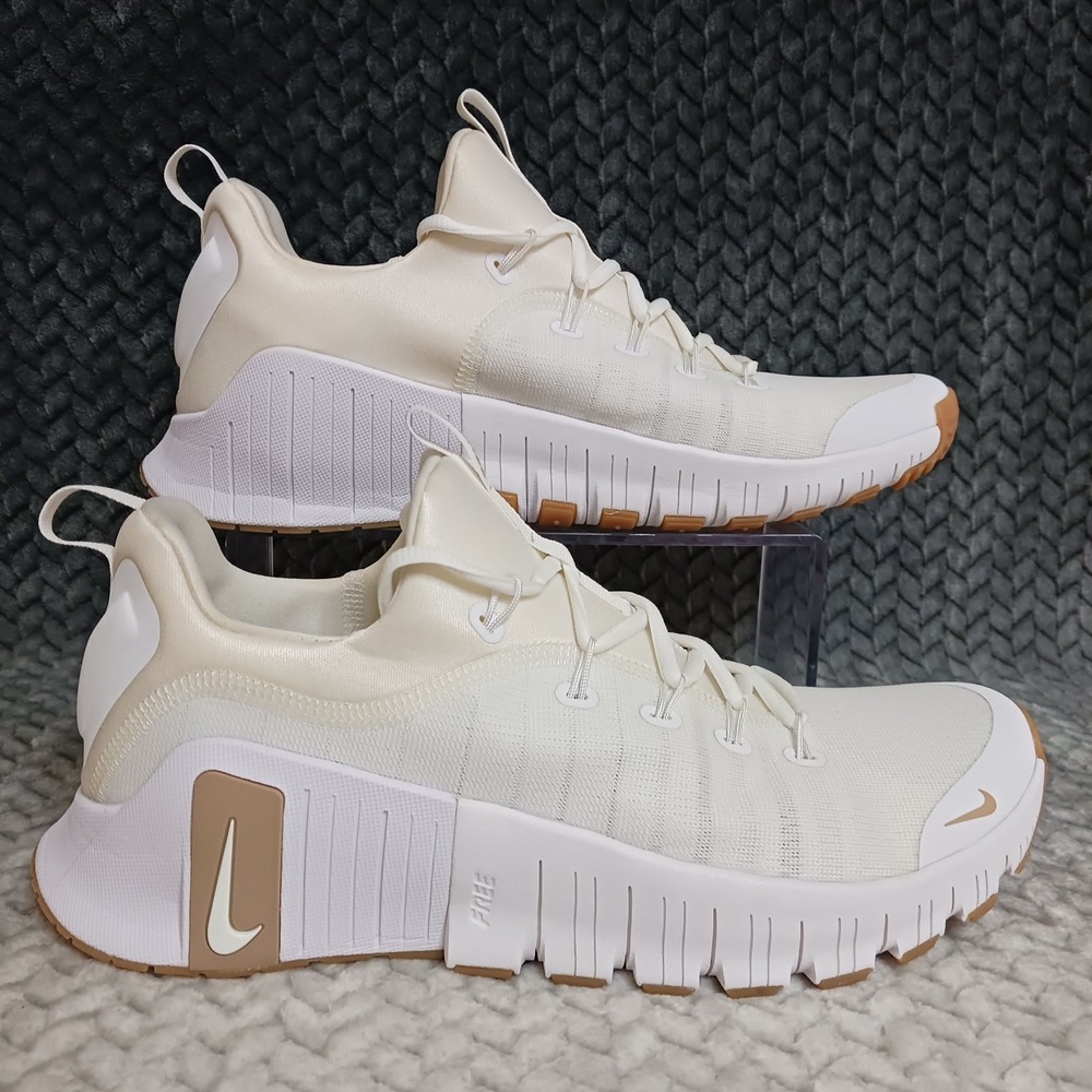 Nike Free Metcon 6 White Hemp Gum Men's Workout Training Sneakers Shoes Sz 10.5